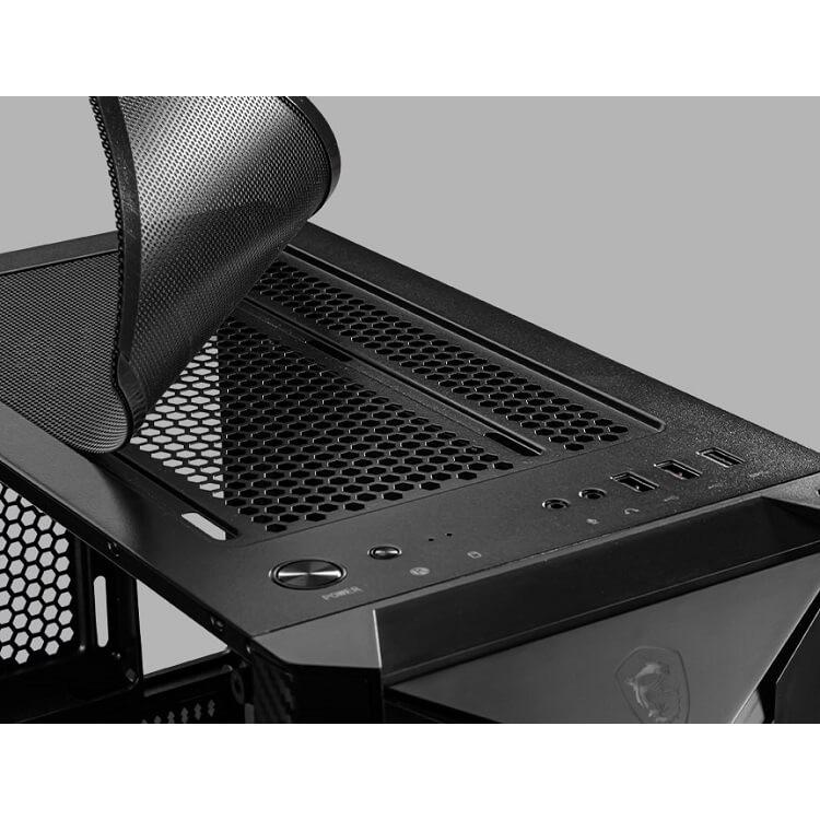 Vỏ Case Máy Tính MSI MAG SHIELD 110R (Mid Tower/Màu Đen/ Kèm 2 Fan )- Hàng Chính Hãng