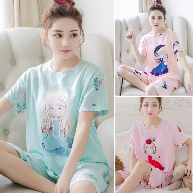 Bộ Đồ Ngủ Tay Ngắn Dễ Thương