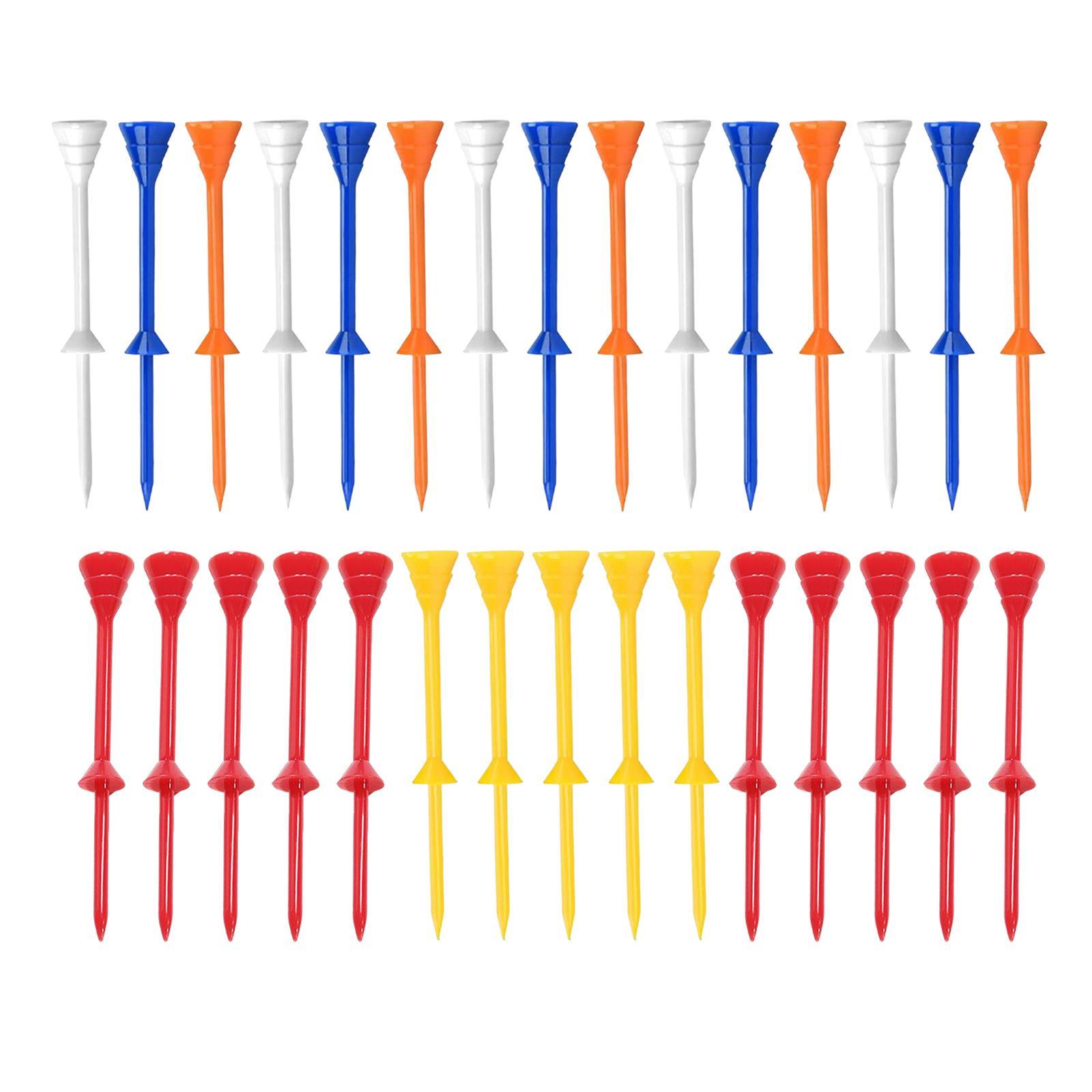 30Pcs Golf Tees Reusable Low Resistance Hitting  Ball Holder Beginner