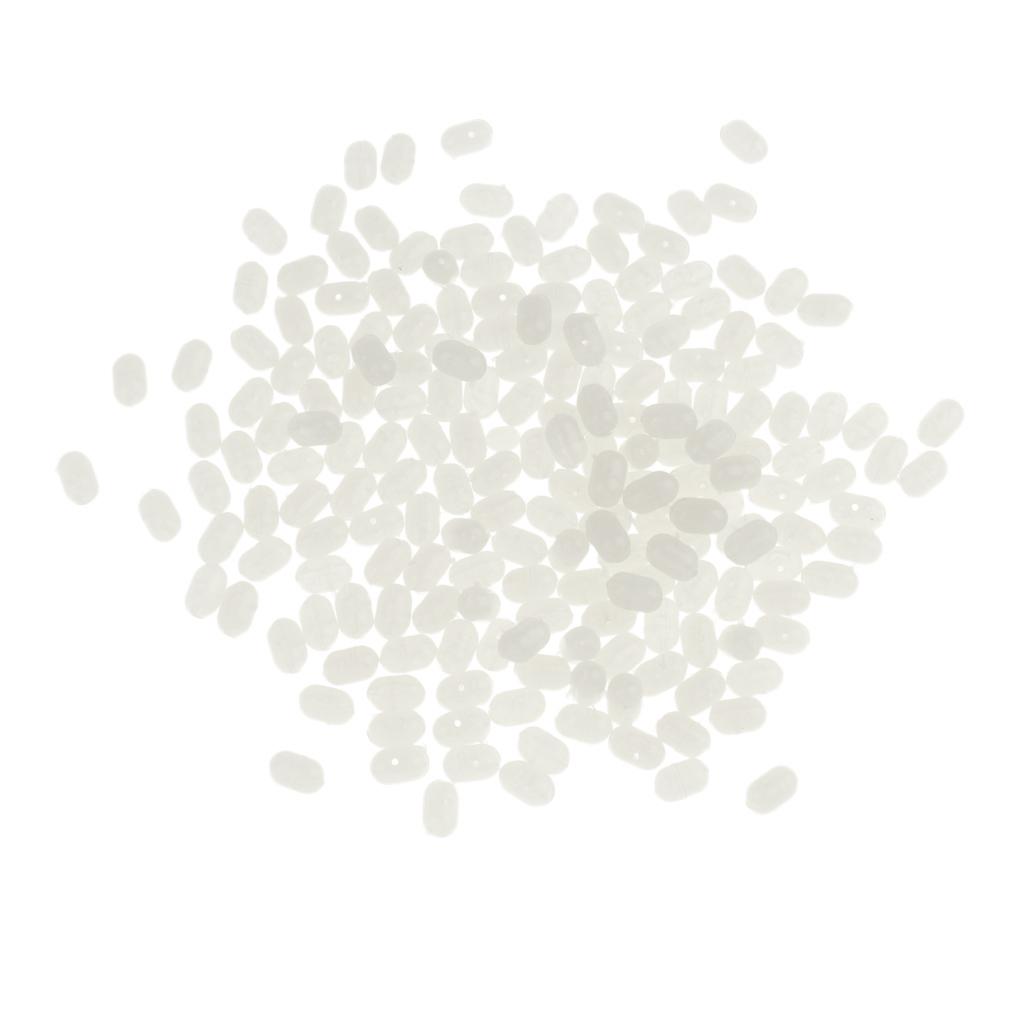 200x Transparent Oval Fishing Beads Fishing Stop Beads Fishing Hard Lure
