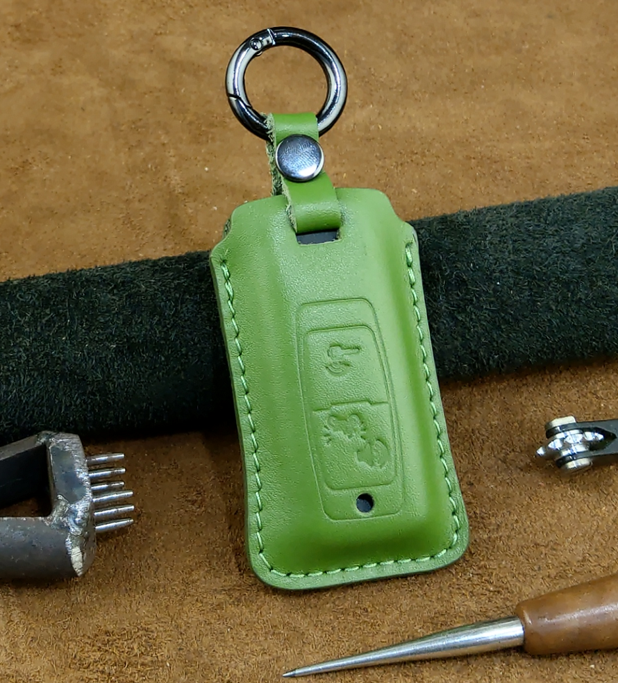 Bao da dạng dẹp chìa khóa xe máy SH 2024,SH 2021,Vision 2021,Vision 2022,Air Blade 2023 2 nút bấm da bò thật - hàng chính hãng