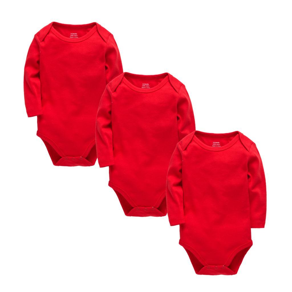 Bộ Quần Áo Bodysuit Áo 100% Cotton Sơ Sinh Trẻ Sơ Sinh Cho Bé Tay Dài Bé Gái Bé Trai Dây Nhảy Onesie Trắng Đen Xám Đỏ