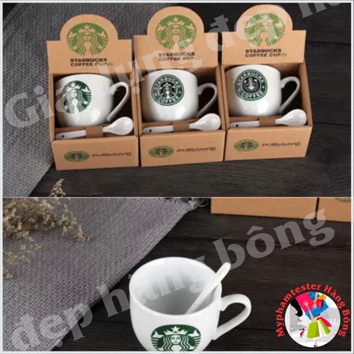 (SIÊU HOT) Cốc sứ starbucks kèm thìa