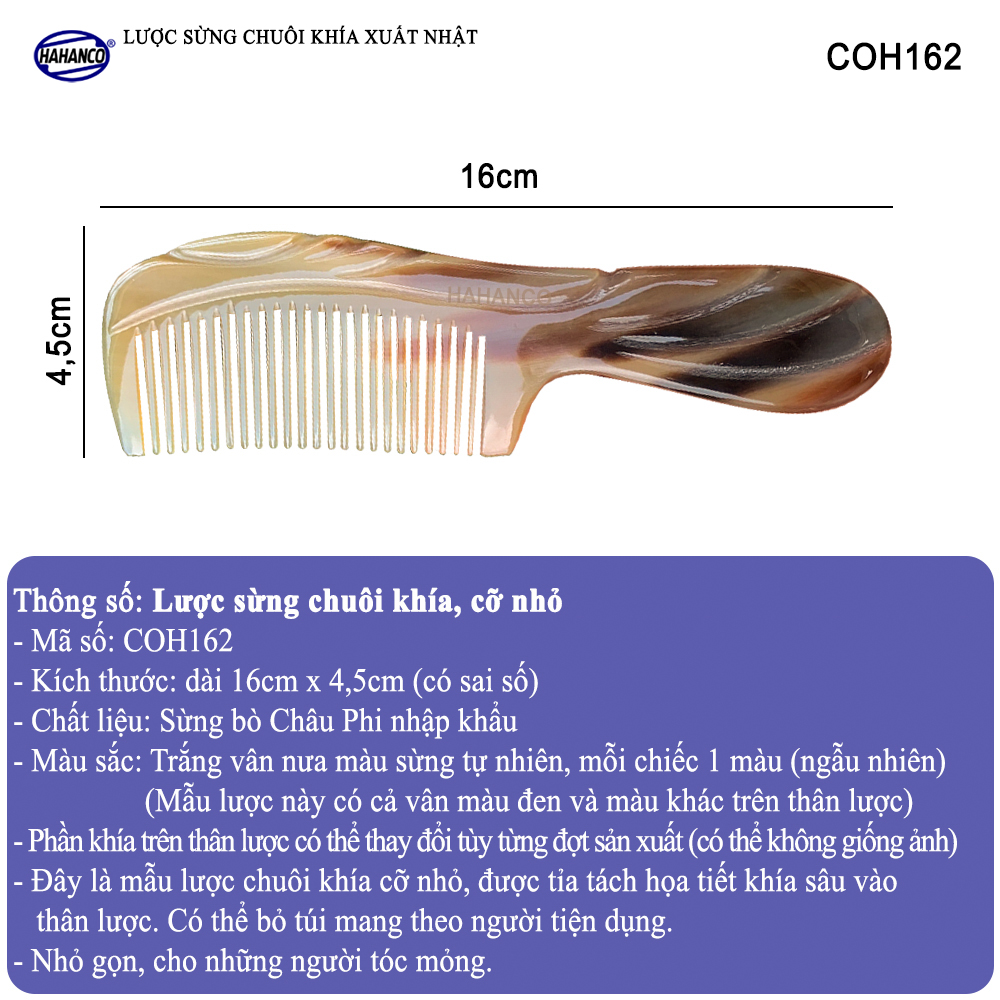 Lược sừng xuất Nhật mẫu 2020 khía thân hàng cao cấp .