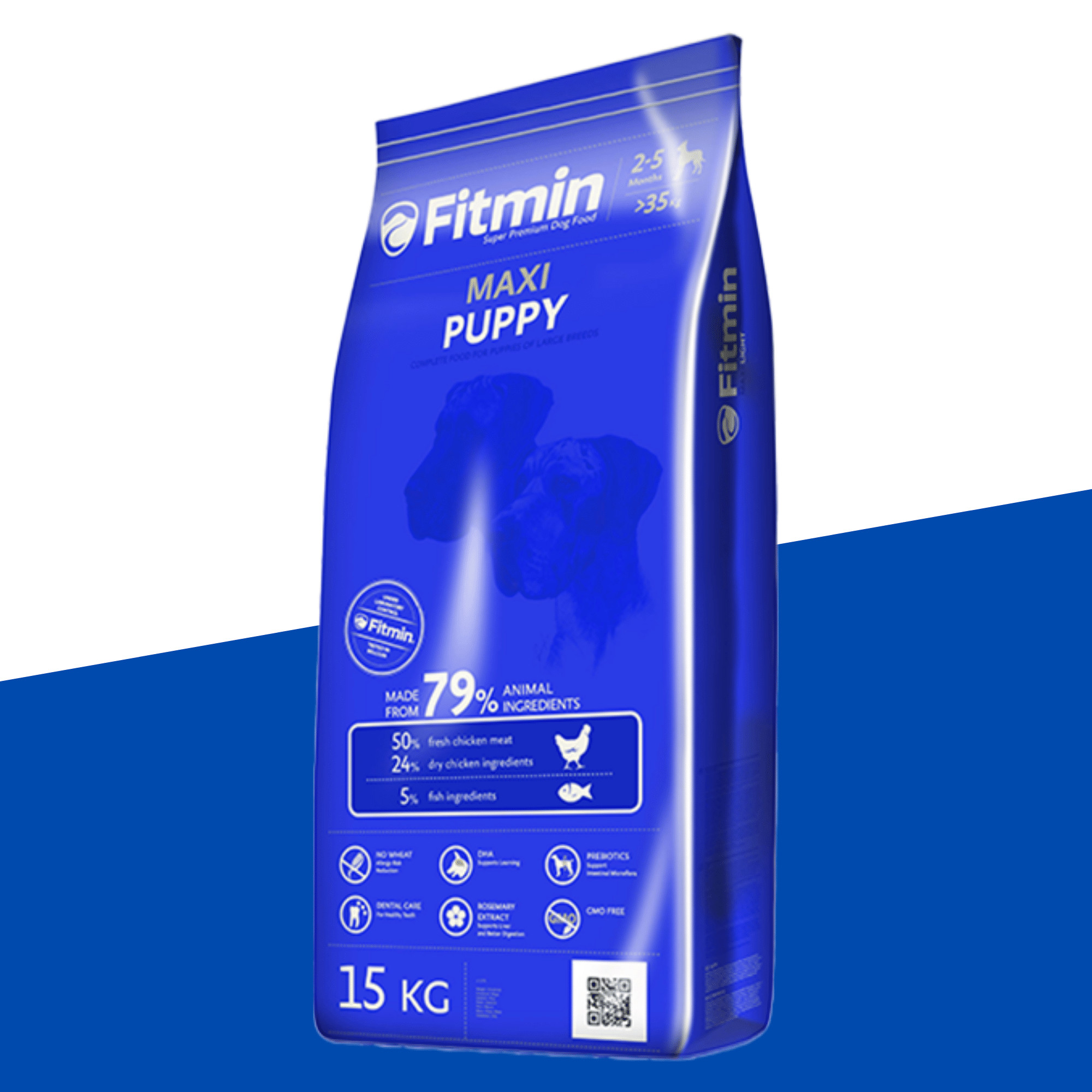 Thức Ăn Dành Cho Chó Nhỏ Từ 2 - 5 Tháng, Chó Mang Thai Và Cho Con Bú Thuộc Giống Chó Lớn Fitmin Dog Maxi Puppy 15KG - TẶNG 1 Lon Pate Tươi Hello Dog Chicken Pate 850G