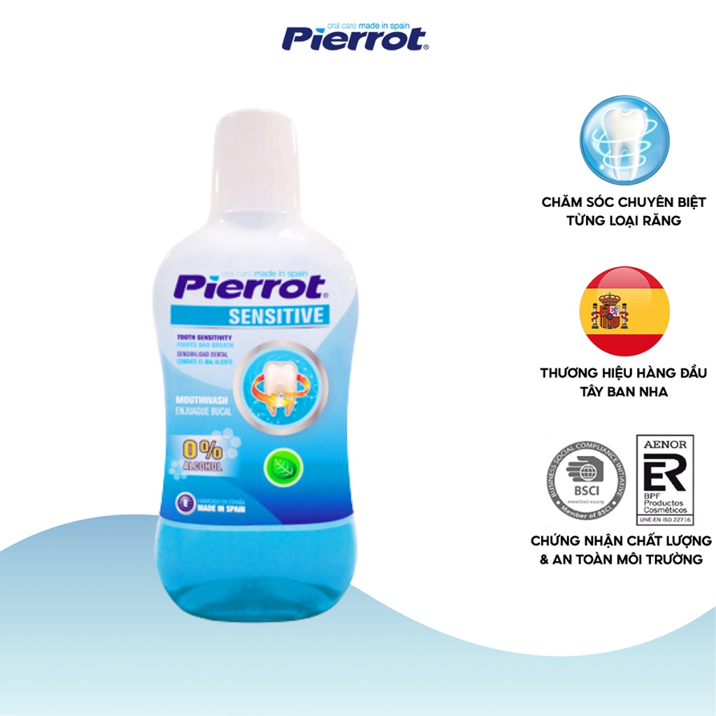 [Mua 2 tặng 1] Nước súc miệng cho răng nhạy cảm Pierrot 500ML