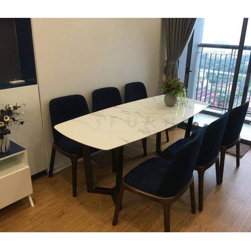 Bàn ăn 6 ghế gỗ sồi mẫu 1
