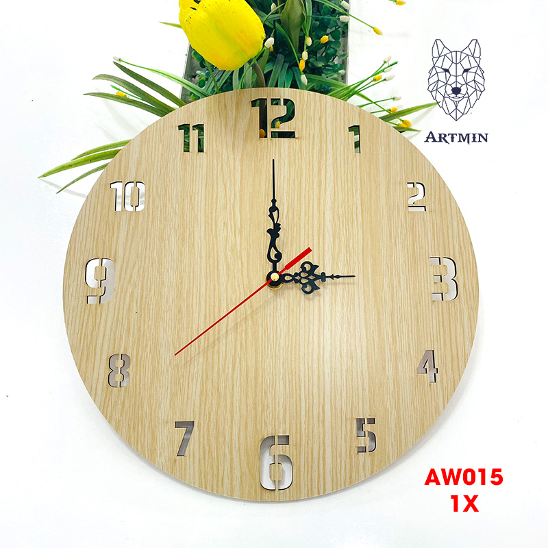 AW015 - Đồng Hồ Gỗ Treo Tường – Décor Trang Trí Phong Cách Hiện Đại