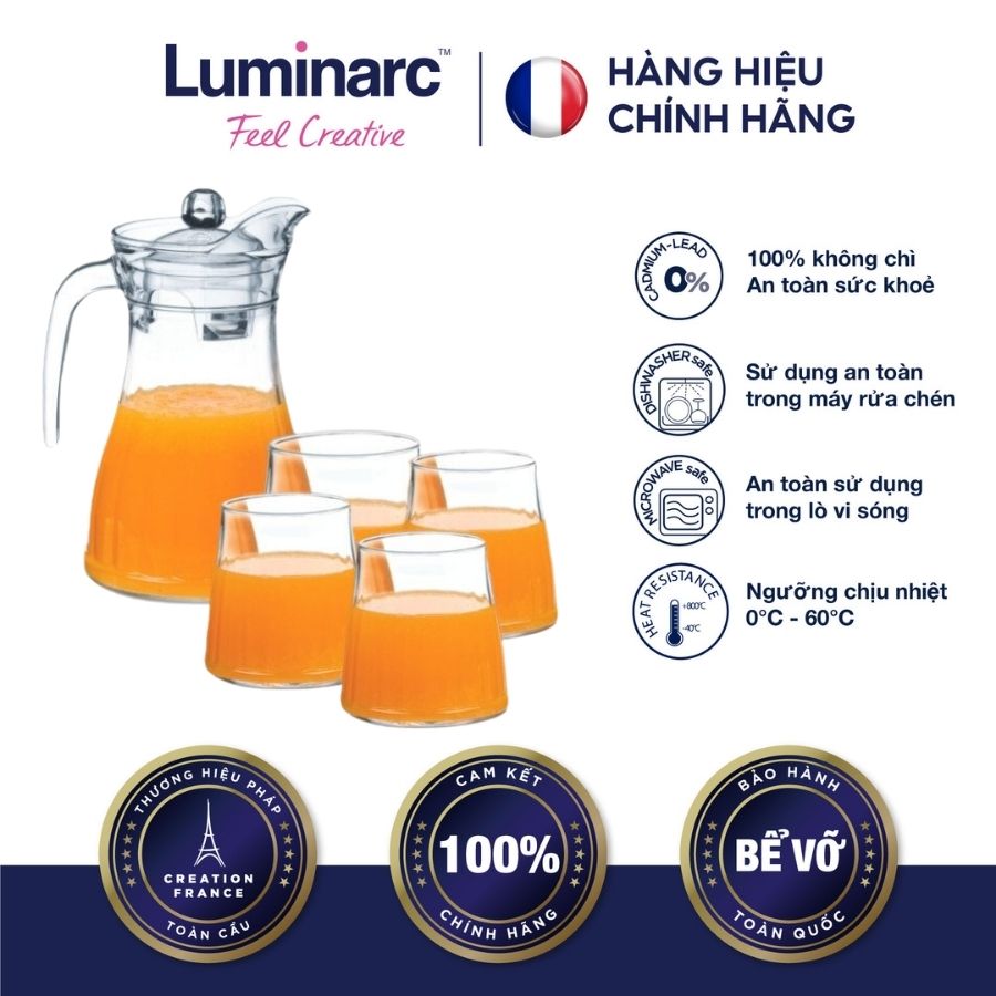 Bộ bình ly thủy tinh Luminarc Bucolique 5 món -LUBUP5362