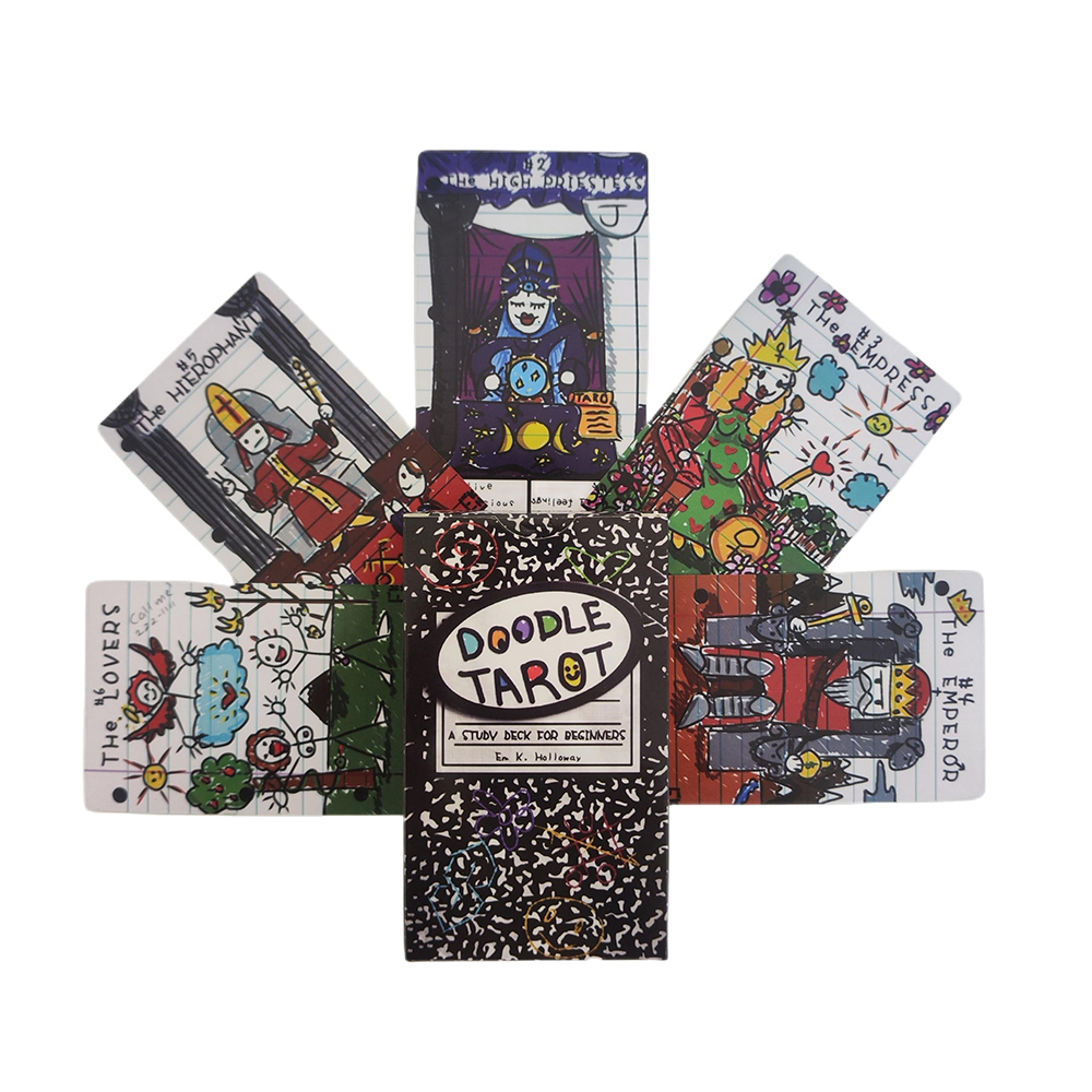 [Size Gốc] Bộ bài Doodle Tarot 78 lá 7x12 cm đá thanh tẩy