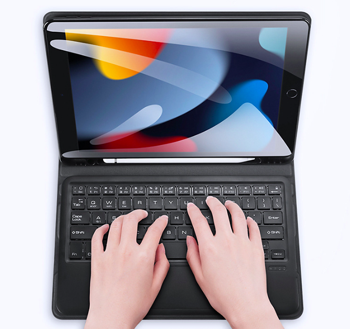 Bao da bàn phím Dux Ducis có TrackPad dành cho iPad 9 - Hàng nhập khẩu