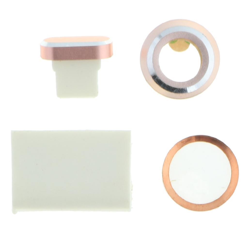 Phone Lens Button Sticker+Dust Cord Holder for iPhone7 pink