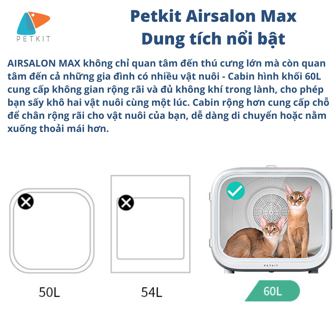 [SẴN HÀNG, CHÍNH HÃNG] Máy Sấy Lồng Sấy Cho Chó Mèo Petkit Air Salon Max