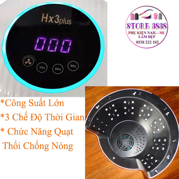 Máy Hơ Gel Sấy Móng H3Plus UV/LED Có Quạt Thổi Chống Nóng Tay Công Suất Lớn