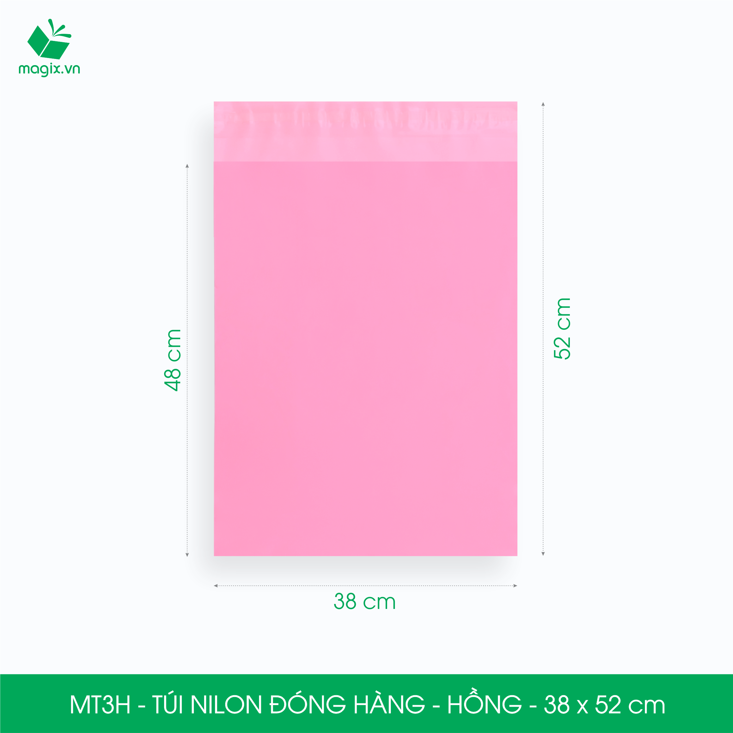 MT3C - 38x52 cm - Túi nilon TIẾT KIỆM gói hàng - 300 túi niêm phong đóng hàng