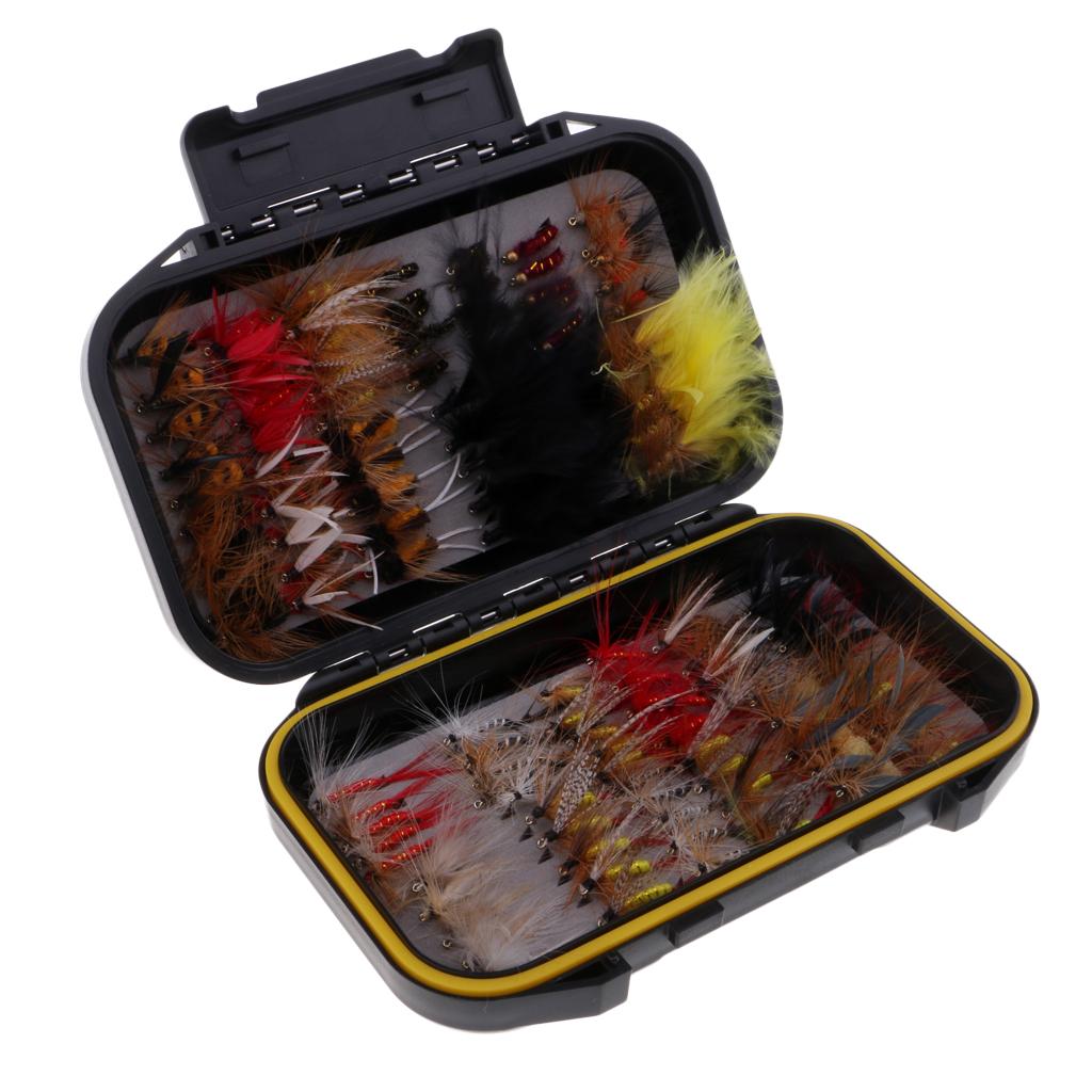 100pcs Hook Bait Lure Lifelike Dragonfly Insects Wet / Dry Fly Fishing Flies