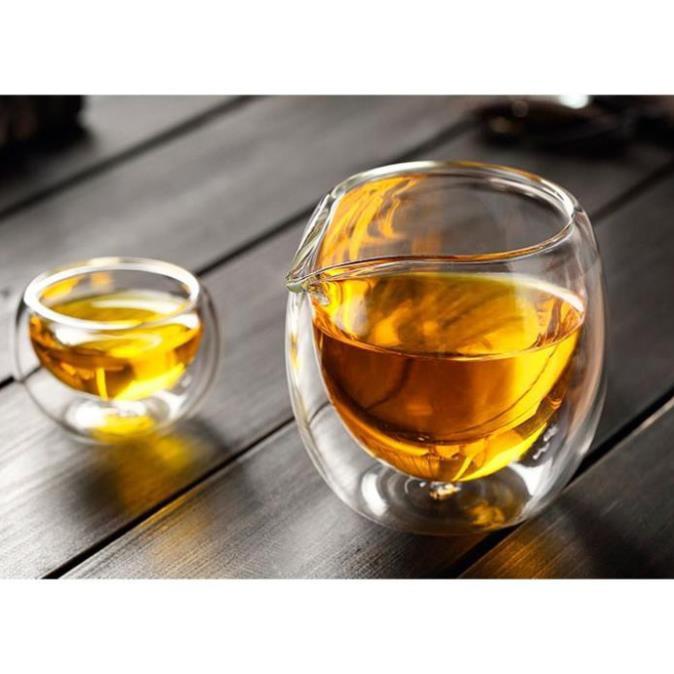 Ly Thủy Tinh 2 Lớp Cách Nhiệt Có Mỏ Sang Trọng Cao Cấp