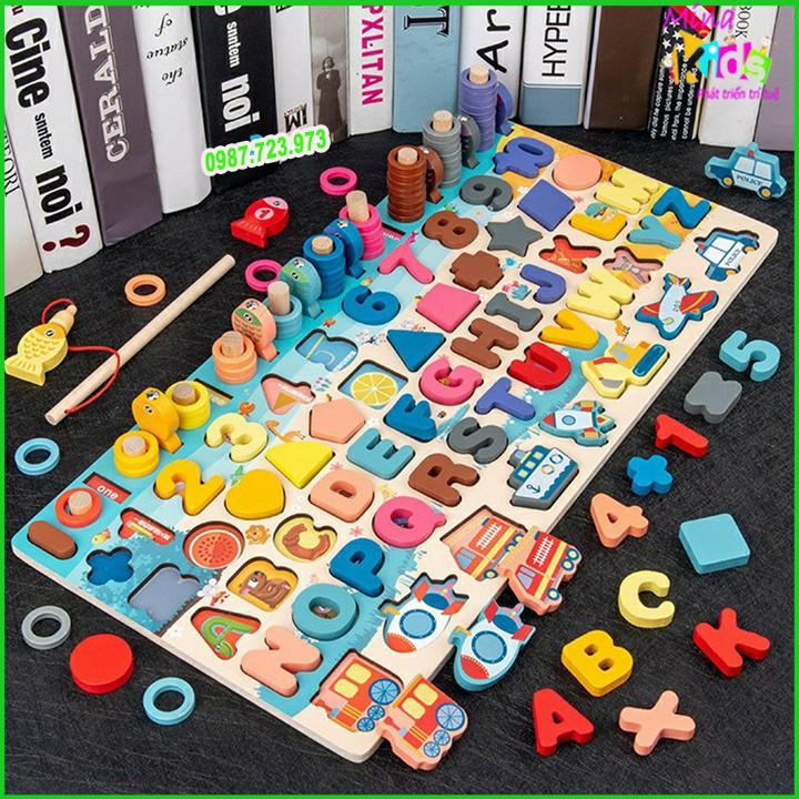 Đồ Chơi Bảng Chữ Cái Câu Cá Xếp Hình Montessori Đa Năng - Được Tùy Chọn Phân Loại