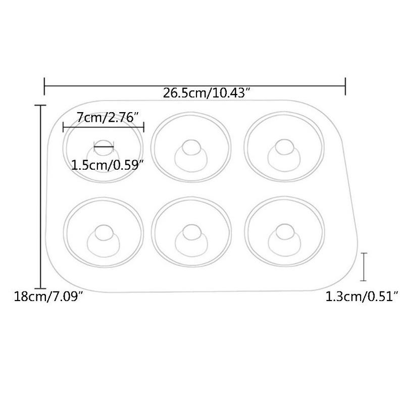 Khay Nướng Bánh Donut 6 Lỗ Bằng Thép Carbon Chống Dính