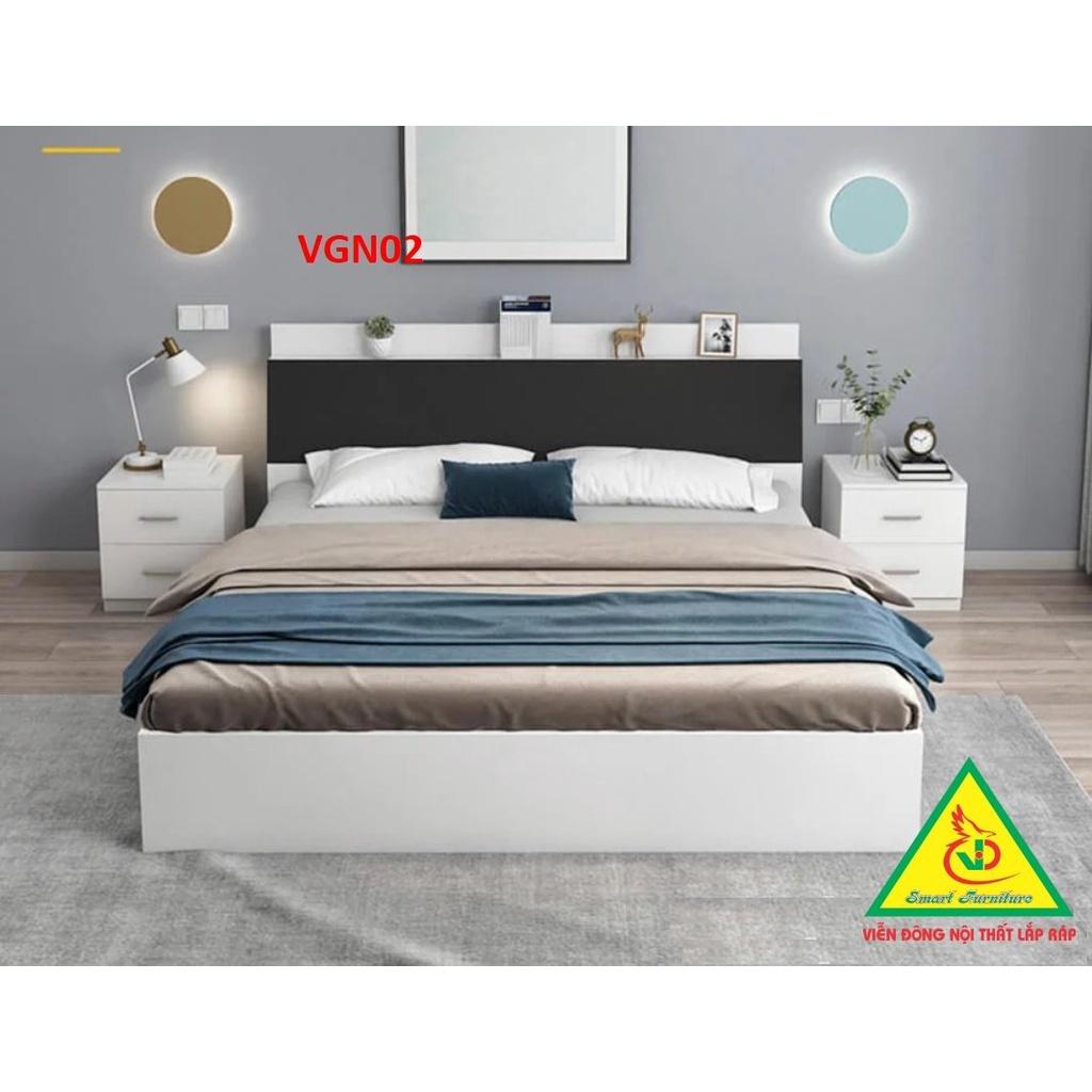 Giường ngủ gỗ MDF - kiểu dáng đơn giản hiện đại VGN02 - Nội thất lắp ráp Viendong Adv