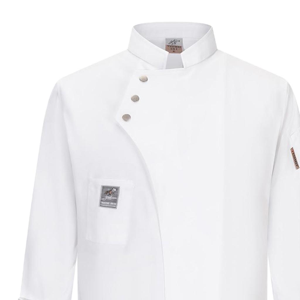 Unisex Chef Jackets Coat Long Sleeves Shirt Kitchen Uniform Workwear