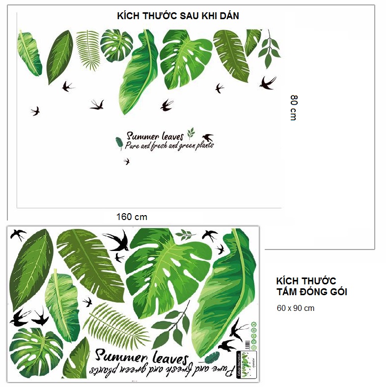 Decal dán tường Combo trang trí tường lớn đẹp họa tiết sáng tạo, mới lạ