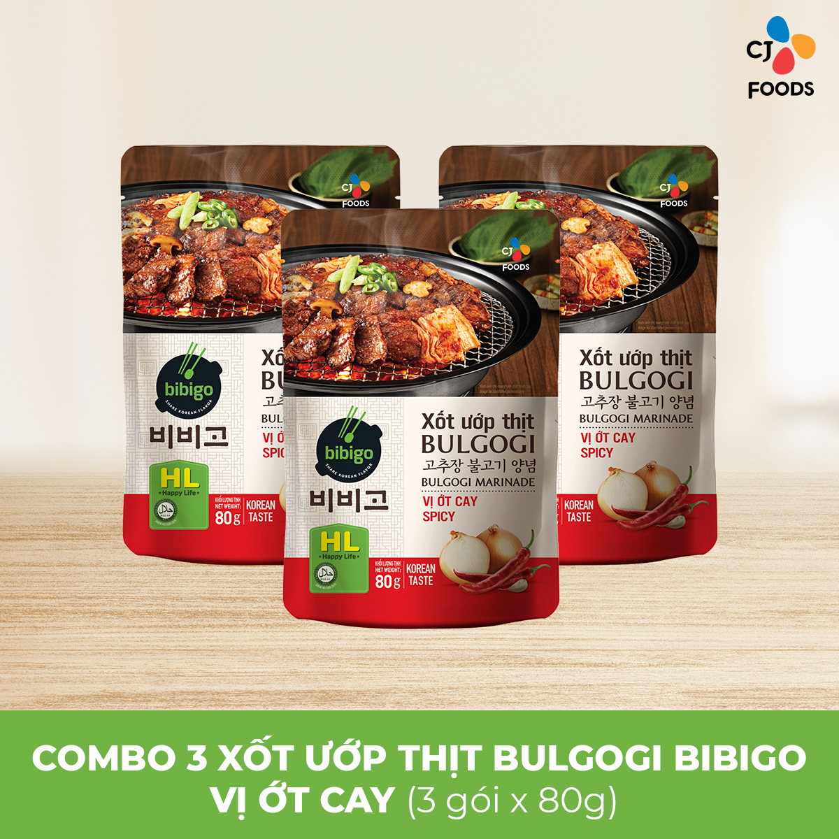 Xốt Ướp Thịt Bulgogi – Vị Ớt Cay Bibigo 80g