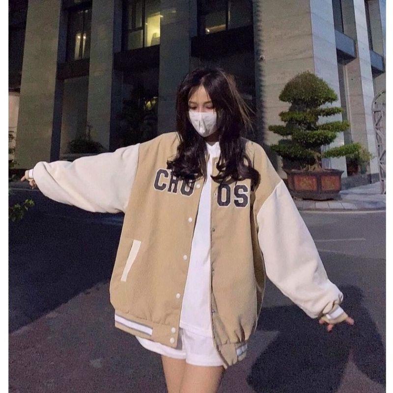 Áo Khoác Bomber Choose Chất Nỉ Nhung Phối Tay 2 Màu Siêu Hot Hi