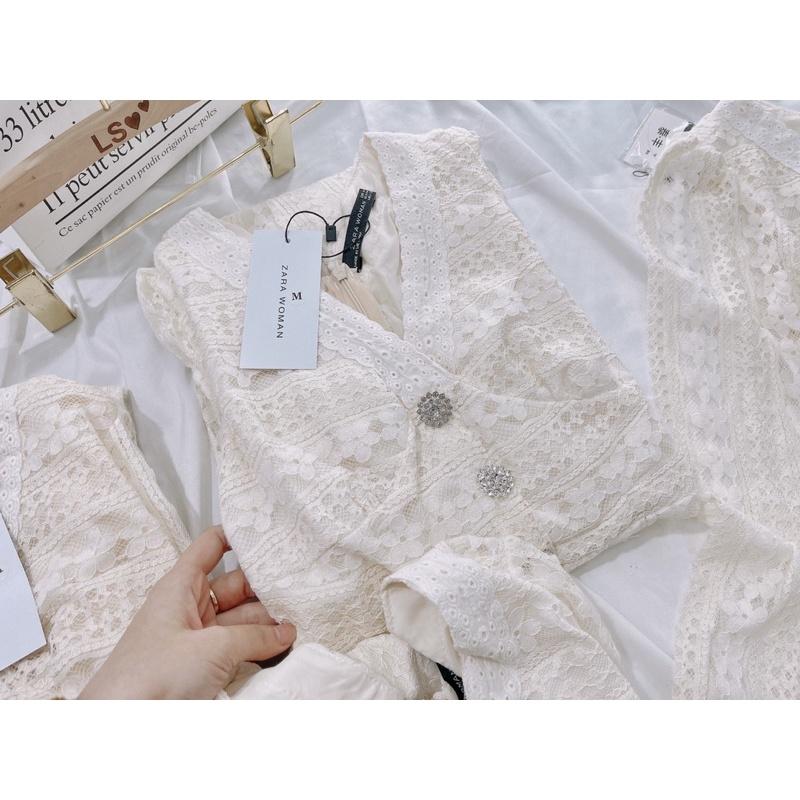 VÁY MAXI TRẮNG REN HÀNG TK