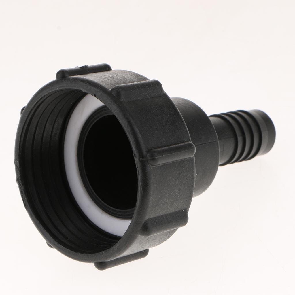 IBC Tank Adapter Water Tank Connector 2" To 3/4" Garden Hose Black