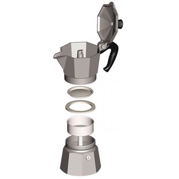 Bình Pha Cà Phê Bialetti - Mokka 3 Cup 0004952 - Màu Đen