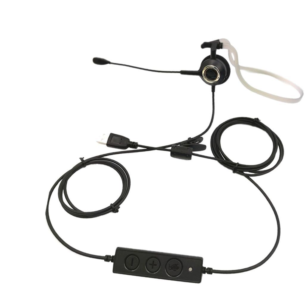 Call Center USB Port Headset, Rear Mounted  Headphone with Mic