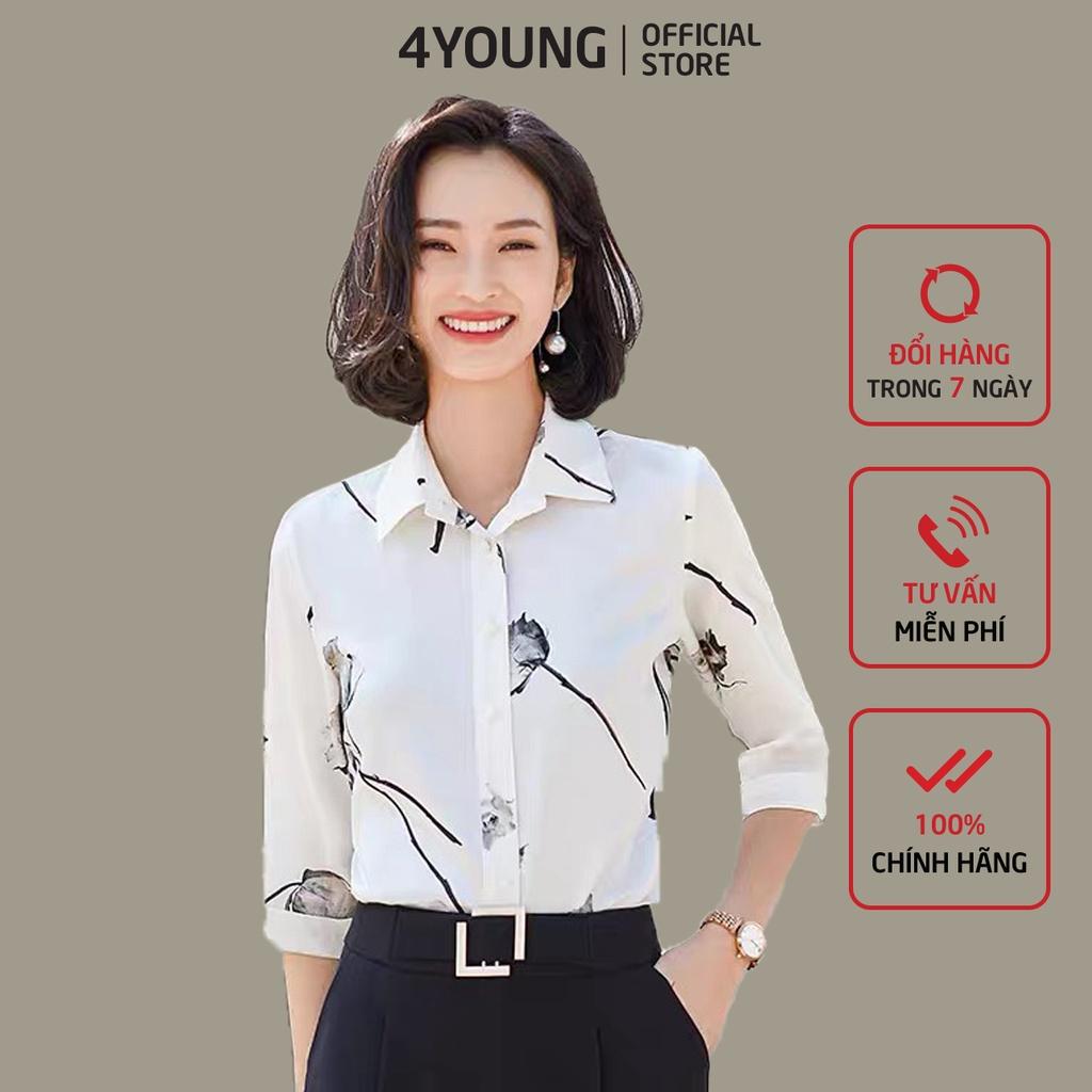 Áo sơ mi nữ công sở tay dài đẹp phong cách trẻ Hàn Quốc 4YOUNG A26