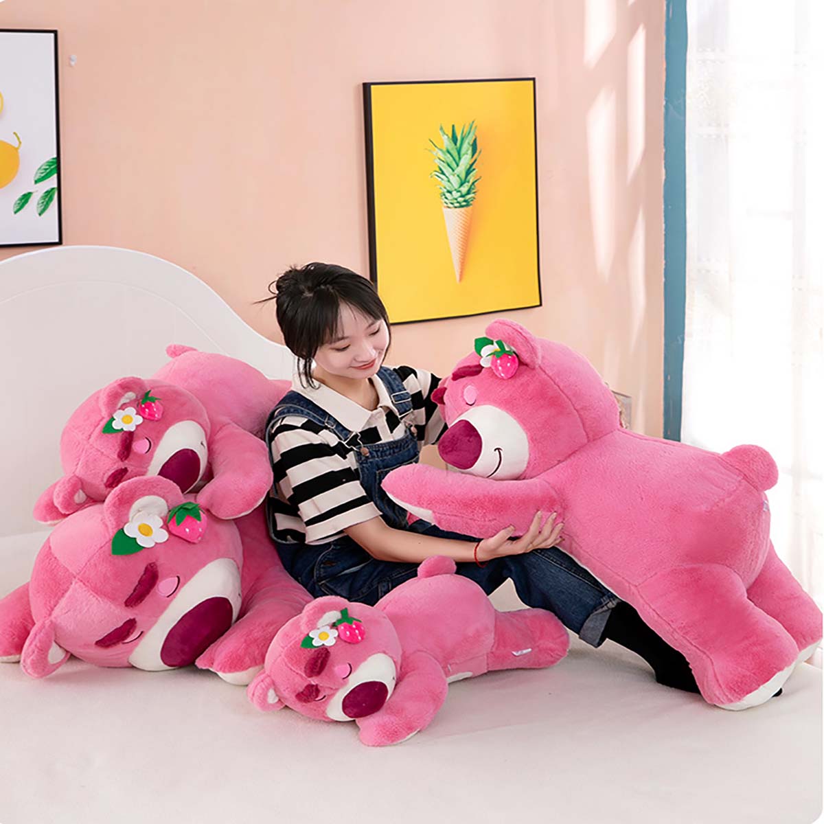 Gấu Dâu Lotso Bông Mini Cute Nhỏ To Khổng Lồ Ôm Ngủ Tặng Người Yêu Tốt Nghiệp Cử Nhân Giá Sỉ Cho Bé Siêu Rẻ