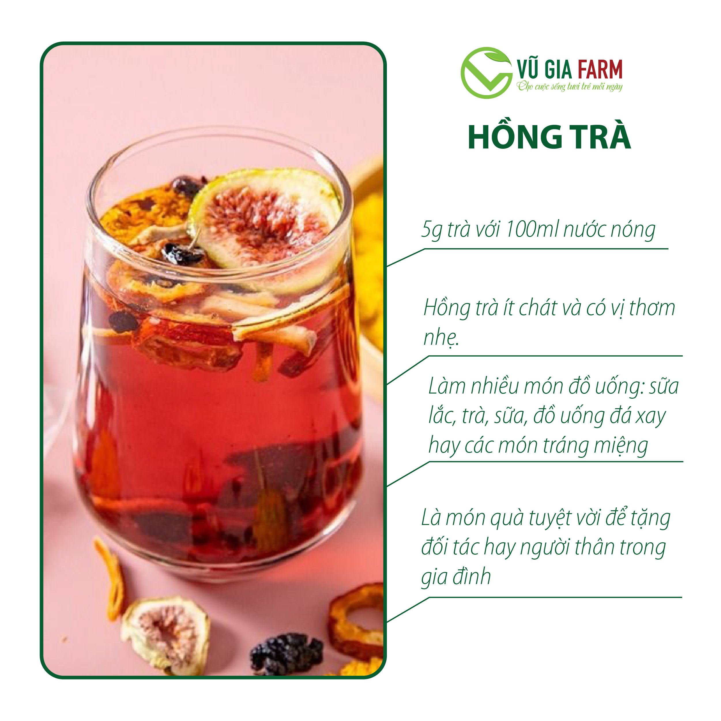 Hồng Trà ( Trà Đen) Cao Cấp Nguyên Chất Vũ Gia (200g/ hũ)