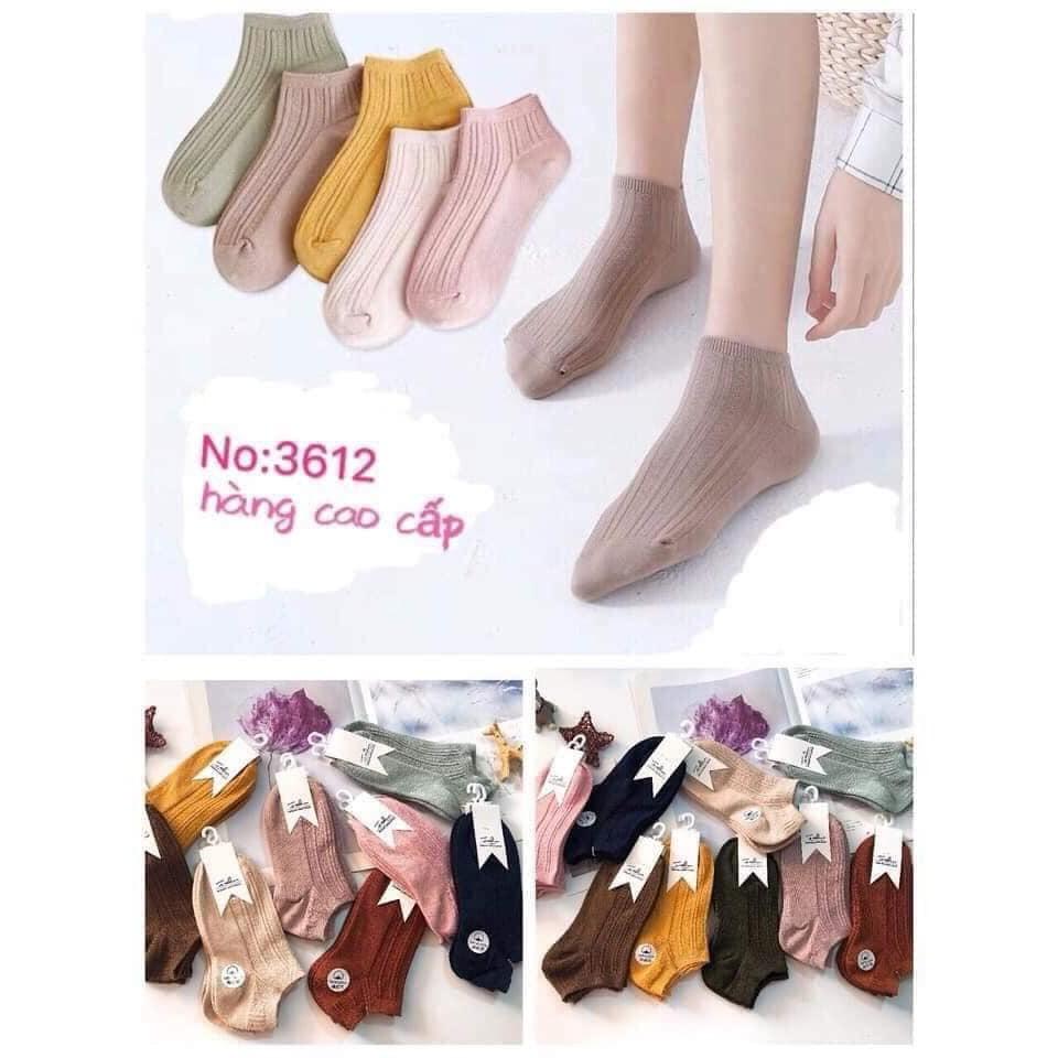 LỐ 10 ĐÔI TẤT GÂN LEN TĂM CỔ NGẮN CHẤT LEN MỊN ĐẸP