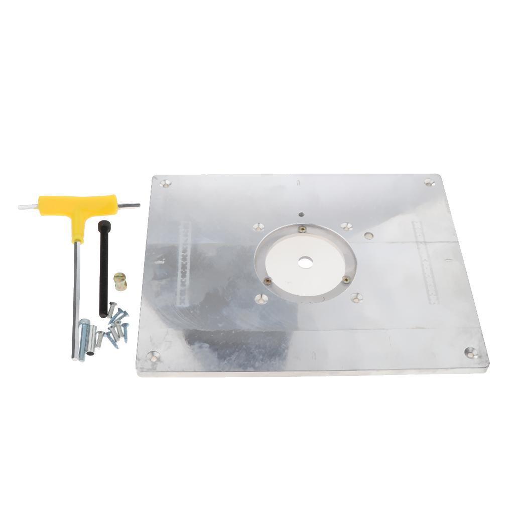 Aluminum Alloy Router Table Insert Plate Woodworking Benches Kit Power Tools