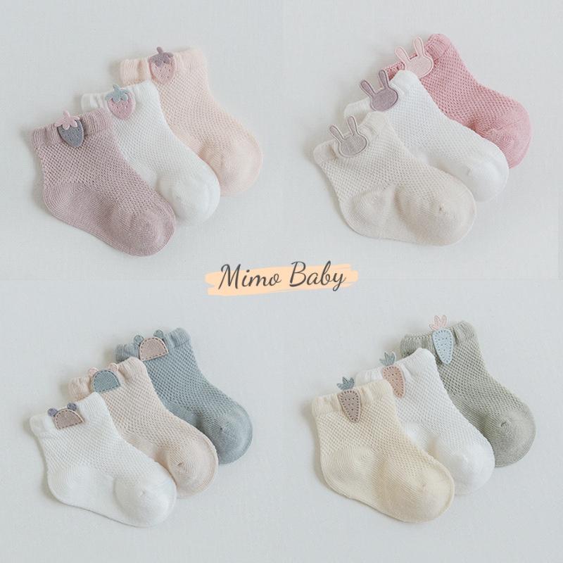 Set 3 đôi tất lưới cao cấp xuân hè cho bé T25 Mimo Baby