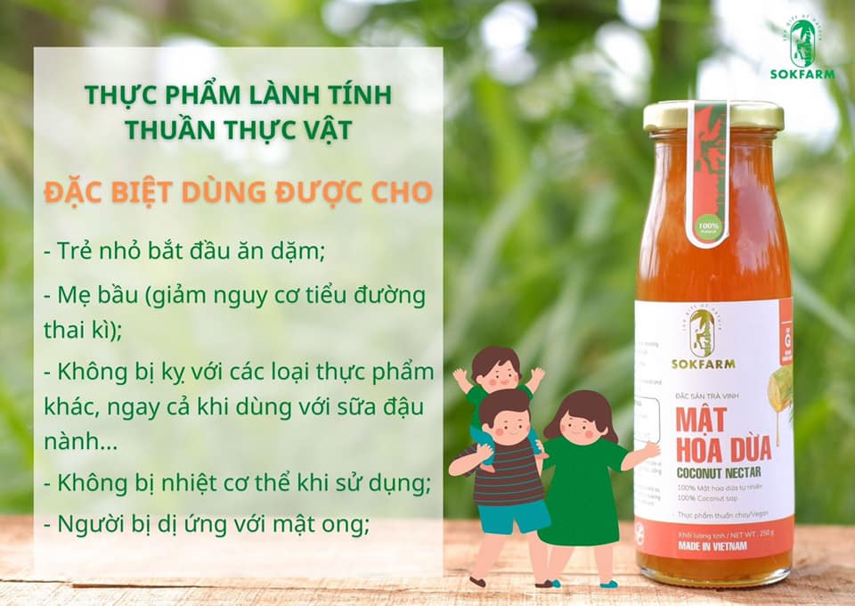 Mật hoa dừa cô đặc Sokfarm- Giúp ổn định đường huyết chai 250g