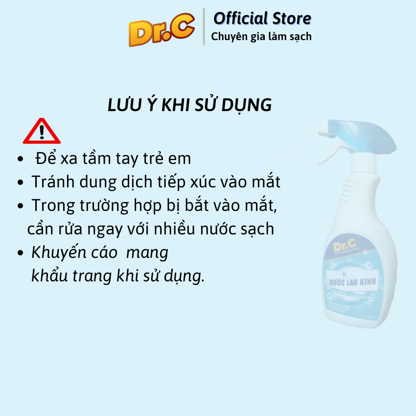 Nước Lau Kính Dr.C CHÍNH HÃNG - CỰC SẠCH, CỰC NHANH, AN TOÀN