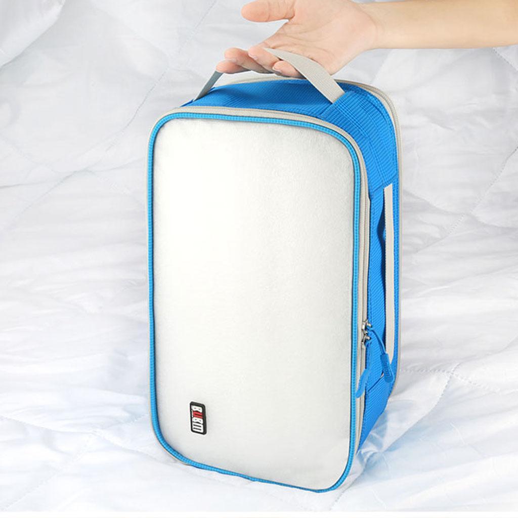 Shoe Bag Waterproof Travel Bag Shoe Organizer Case Holder 3 Pairs of Shoes-Blue