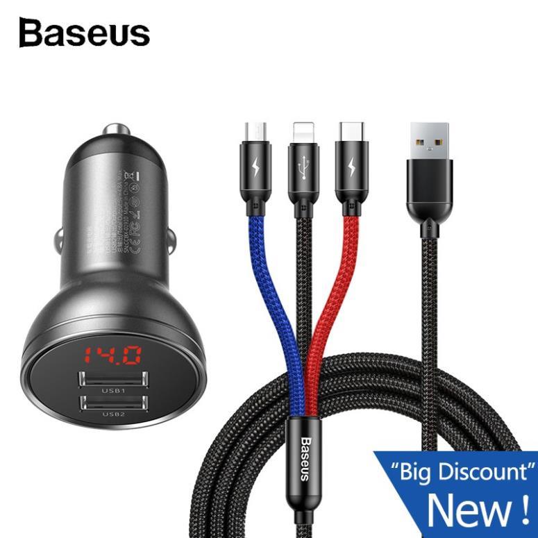 Baseus -BaseusMall VN Tẩu sạc Baseus USB 4.8a 24w cho xe hơi (Hàng chính hãng