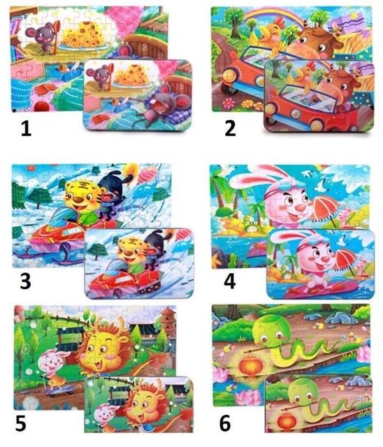 (có sẵn) Puzzle xếp hình 60 mảnh hộp sắt