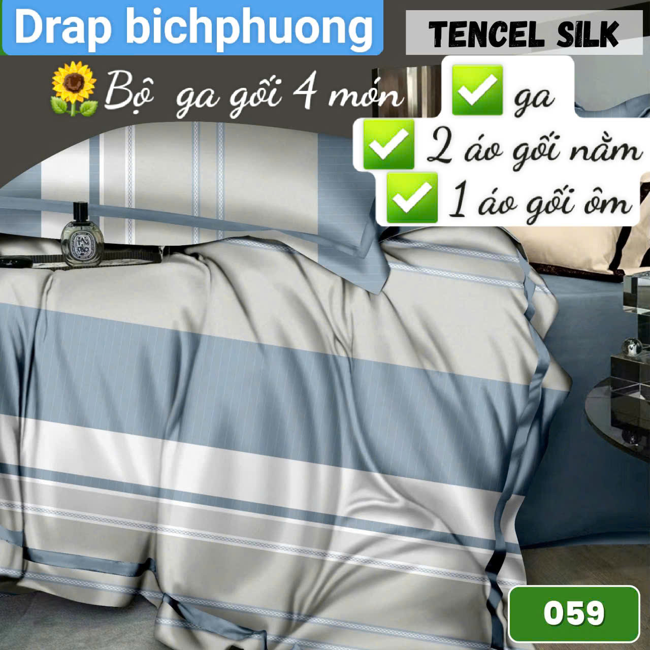  Bộ drap gối Tencel vải Hàn Quốc , đỉnh cao mát , mềm mại { drap và 3 áo gối}