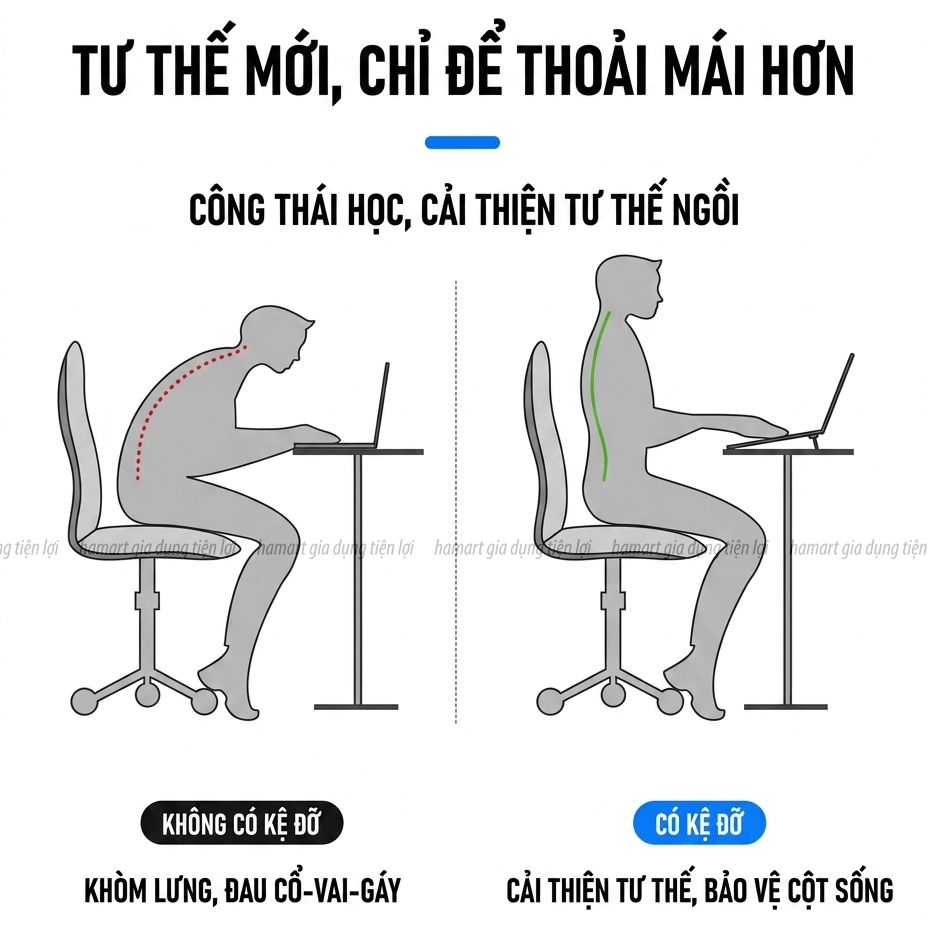 Bộ Đế Kê Laptop Tản Nhiệt Mini Kim Loại Kẽm Cao Cấp Gấp Gọn Giá Đỡ Macbook 2 Chân Keo Dán Siêu Dính - Hàng nhập khẩu