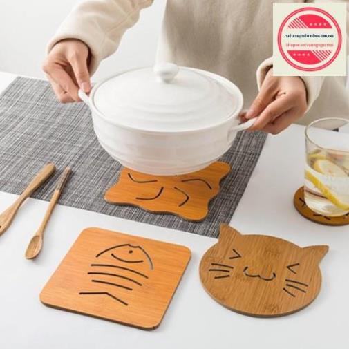 Miếng lót gỗ cách nhiệt bàn ăn, nhà bếp 14CM