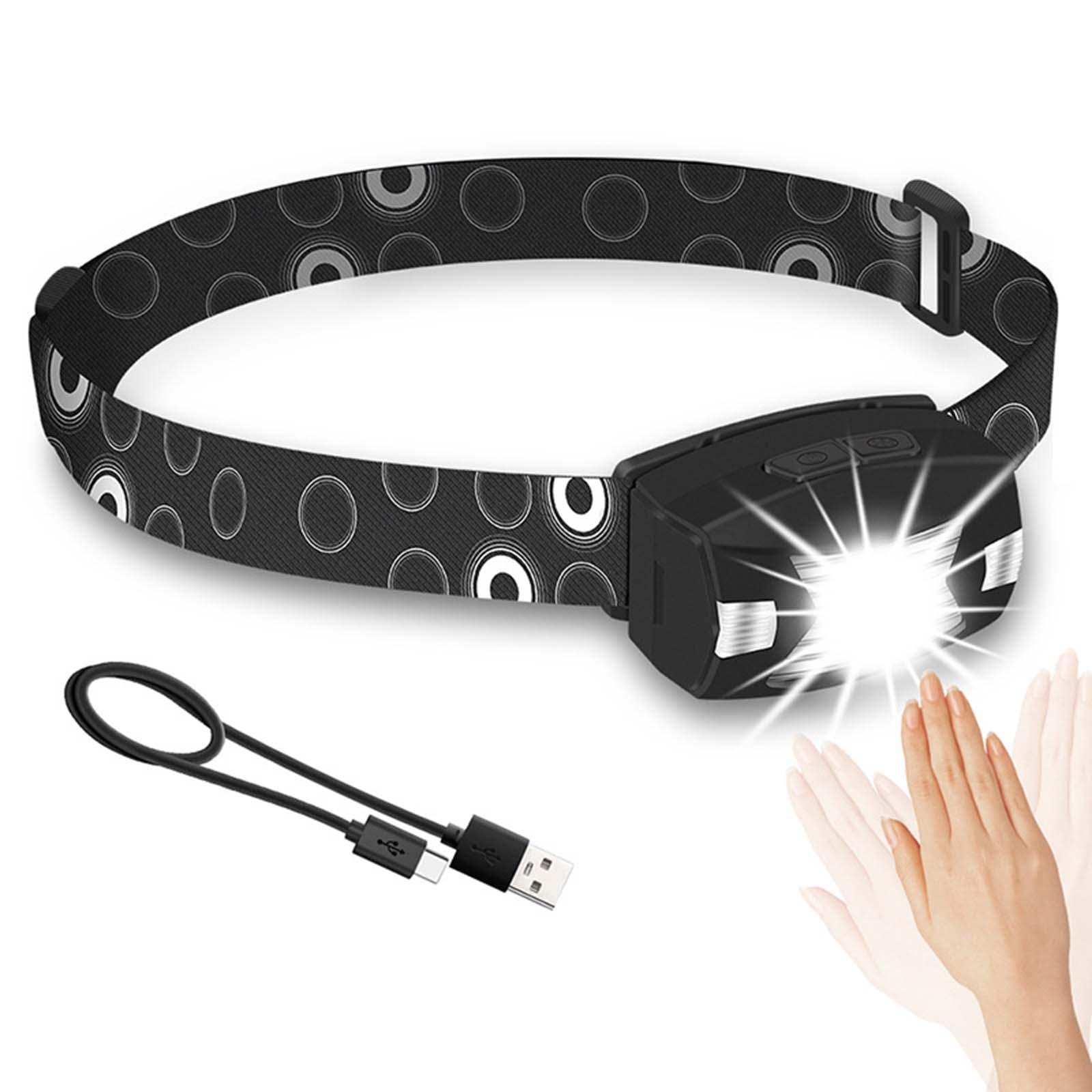 Head Lights Adjustable Head Torch Headlight Flashlight Light Rechargeable Head Modes for Adults Jogging Kids Fishing Biking
