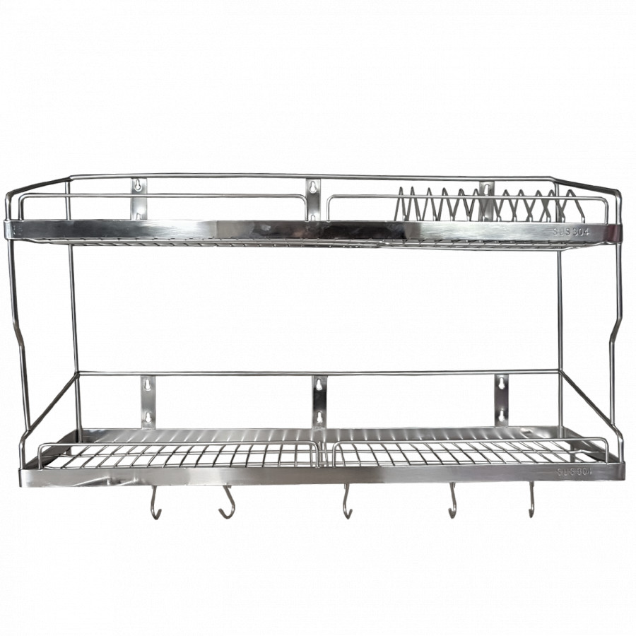 Kệ chén dĩa 2 tầng INOX SUS 304 (28 x 100 cm)