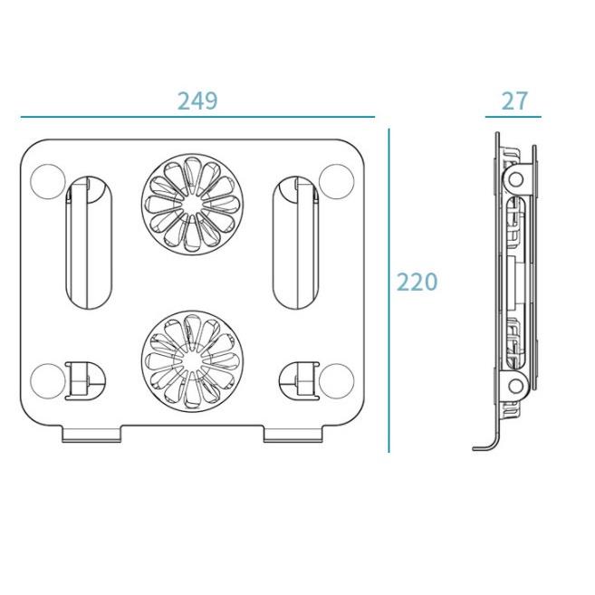 Giá Đỡ Laptop Nhôm P43, P43F Gấp Gọn Cao Cấp Kiêm Đế Tản Nhiệt Máy Tính, Laptop