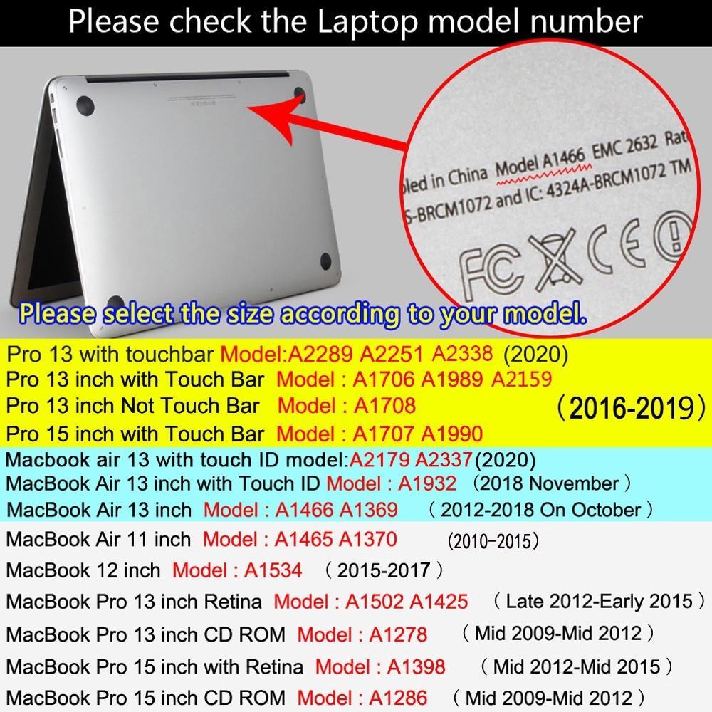 Ốp Bảo Vệ Bằng Nhựa 5 Trong 1 Cho macbook Air 11 13 A2681-M2 A2337-M1 A2179 A1932 A1466 Pro13 A2289 A2251 A2338-M1 / M2 14 A2442 15 16 A2485